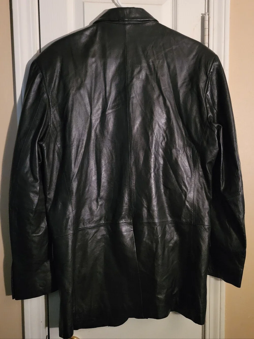 Macys Alfani Black Leather Blazer - Men's Classic Single-Breasted Jacket